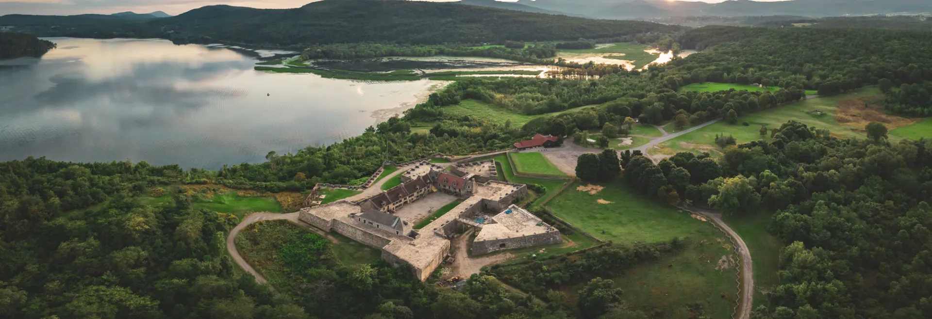 A revolutionary war fort in the shape of a star. 